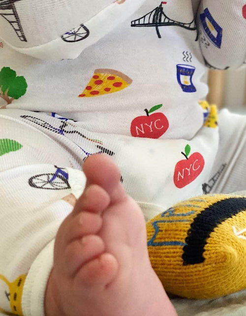 Load image into Gallery viewer, Organic Baby Romper Onesie - New York City All Over Print by Estella
