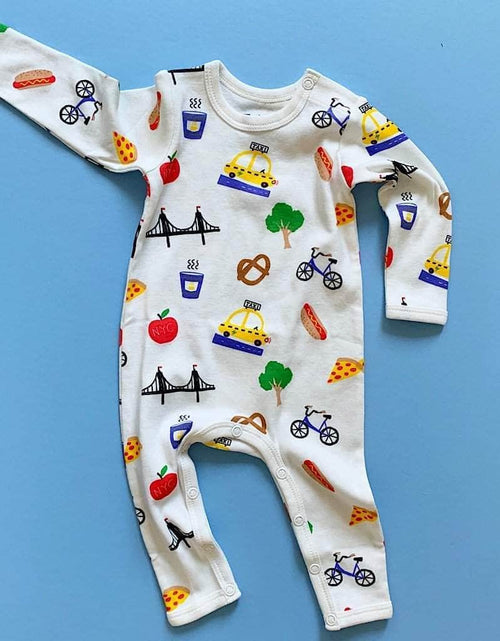 Load image into Gallery viewer, Organic Baby Romper Onesie - New York City All Over Print by Estella
