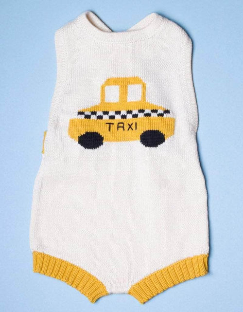 Load image into Gallery viewer, Organic Baby Romper, Sleeveless Knit - Taxi by Estella
