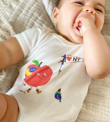 "I Love NY" Baby Gift Set-Rattles, Onesie, Pacifier Clip, and Baby Book by Estella
