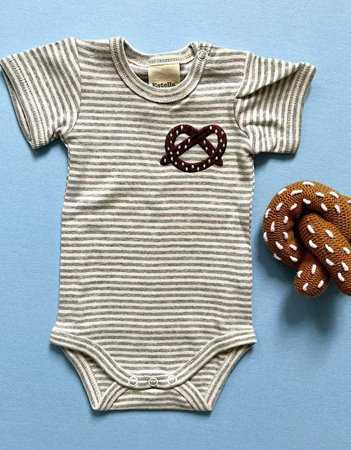 Load image into Gallery viewer, Organic Baby Gift Set, Food Onesie &amp; Rattle by Estella
