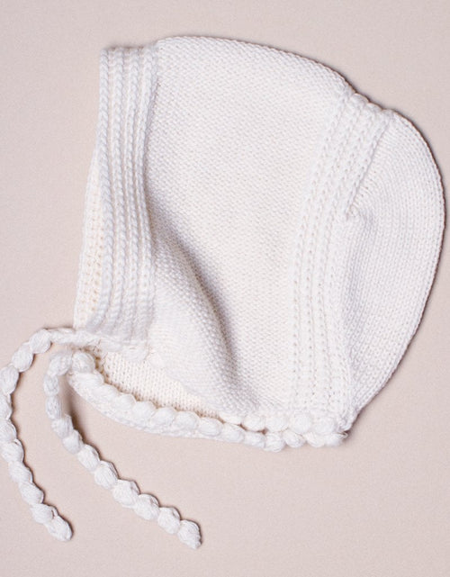 Load image into Gallery viewer, Organic Baby Bonnet Hats, Hand knit by Estella
