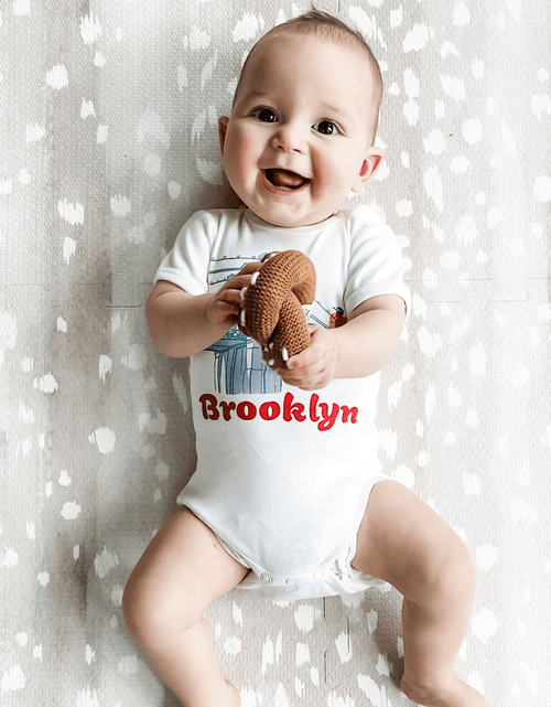 Load image into Gallery viewer, Organic Baby Onesie-Brooklyn Buddies by Estella

