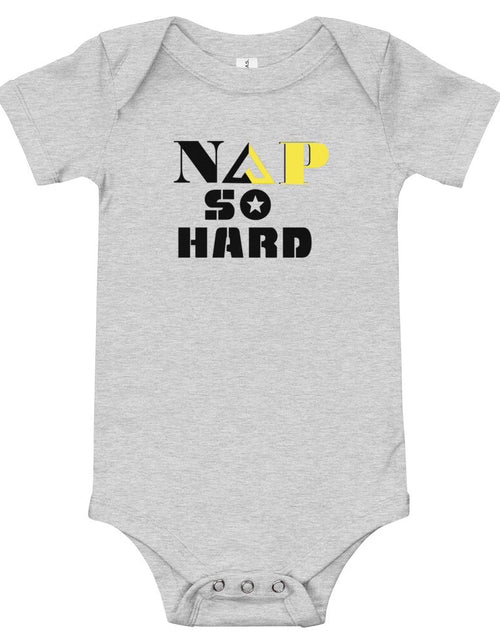 Load image into Gallery viewer, NAP SO HARD Baby short sleeve one piece by Proud Libertarian
