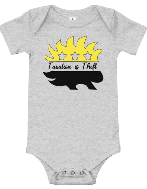 Load image into Gallery viewer, Taxation is Theft Porcupine Baby short sleeve one piece by Proud Libertarian
