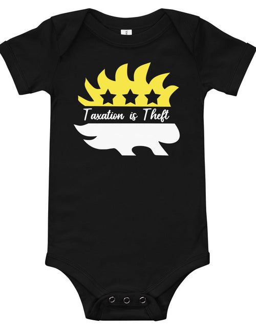 Load image into Gallery viewer, Taxation is Theft Porcupine Baby short sleeve one piece by Proud Libertarian
