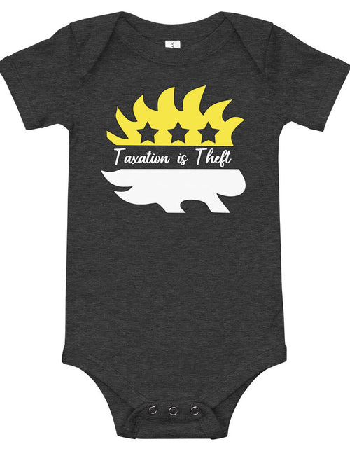 Load image into Gallery viewer, Taxation is Theft Porcupine Baby short sleeve one piece by Proud Libertarian
