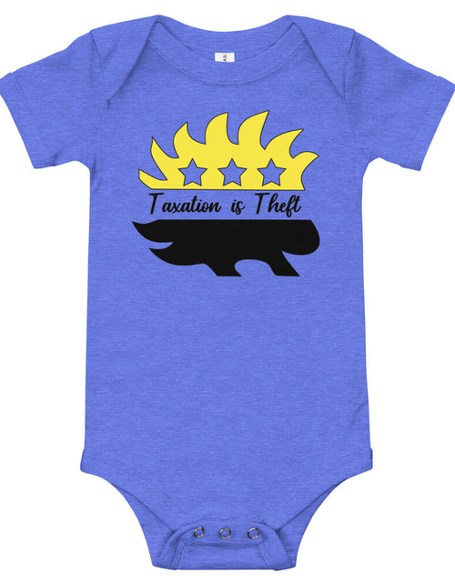 Load image into Gallery viewer, Taxation is Theft Porcupine Baby short sleeve one piece by Proud Libertarian
