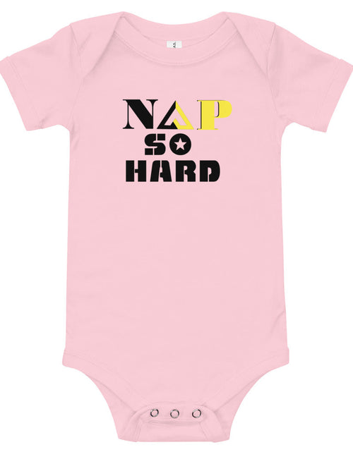 Load image into Gallery viewer, NAP SO HARD Baby short sleeve one piece by Proud Libertarian
