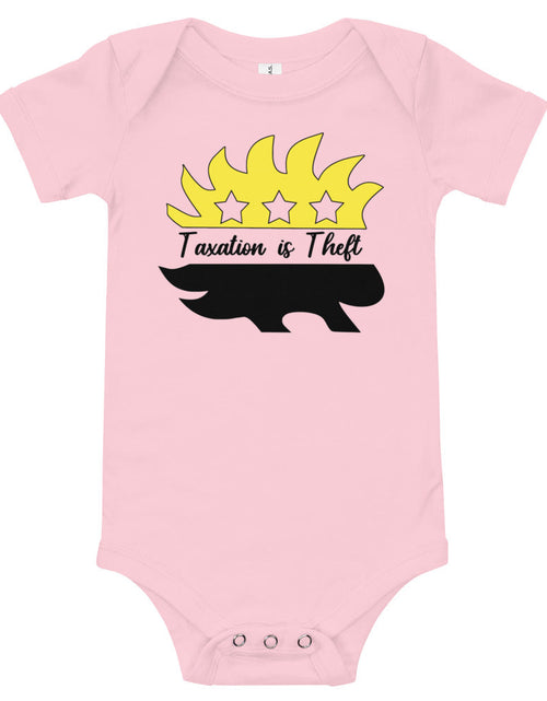 Load image into Gallery viewer, Taxation is Theft Porcupine Baby short sleeve one piece by Proud Libertarian
