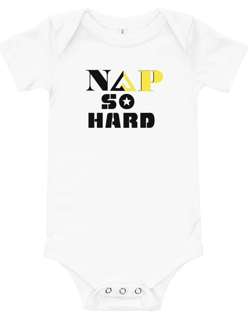 Load image into Gallery viewer, NAP SO HARD Baby short sleeve one piece by Proud Libertarian
