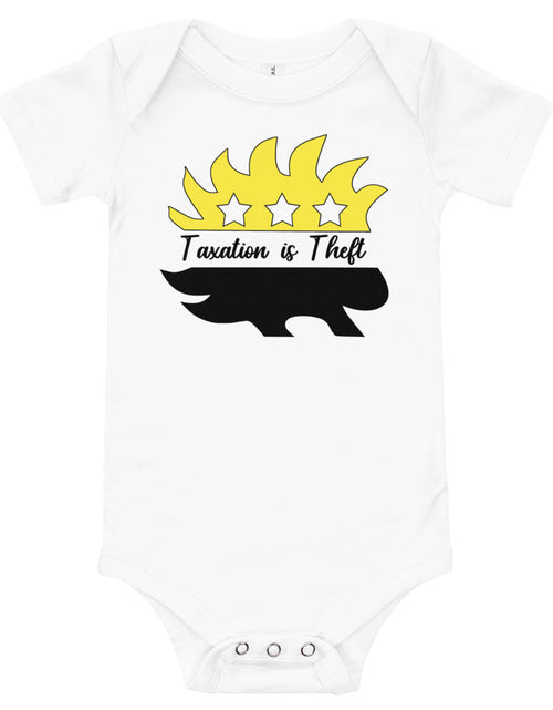 Load image into Gallery viewer, Taxation is Theft Porcupine Baby short sleeve one piece by Proud Libertarian
