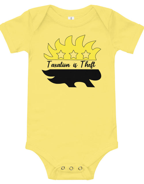 Load image into Gallery viewer, Taxation is Theft Porcupine Baby short sleeve one piece by Proud Libertarian
