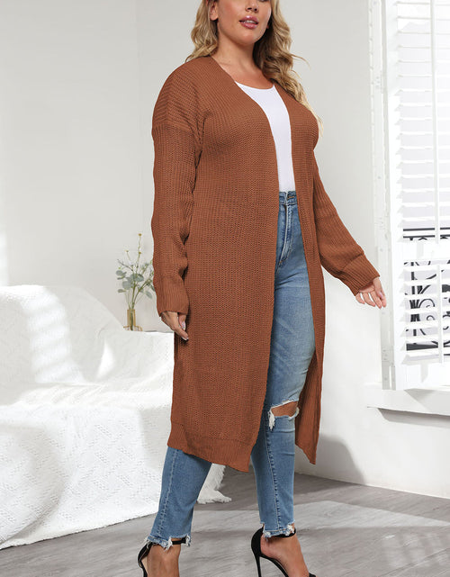 Load image into Gallery viewer, Plus Size Open Front Long Sleeve Cardigan
