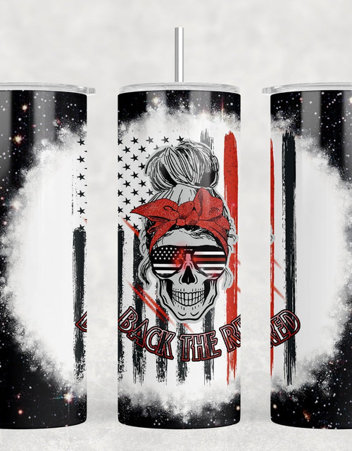Load image into Gallery viewer, Back The Red  - 20 oz Steel Skinny Tumbler - Optional Blue Tooth Speaker - Speaker Color will Vary by Rowdy Ridge Co
