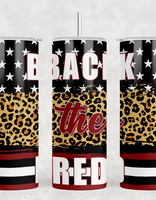 Load image into Gallery viewer, Back The Red|Skinny Tumbler|Optional Bluetooth Speaker| Speaker Color Varies by Rowdy Ridge Co
