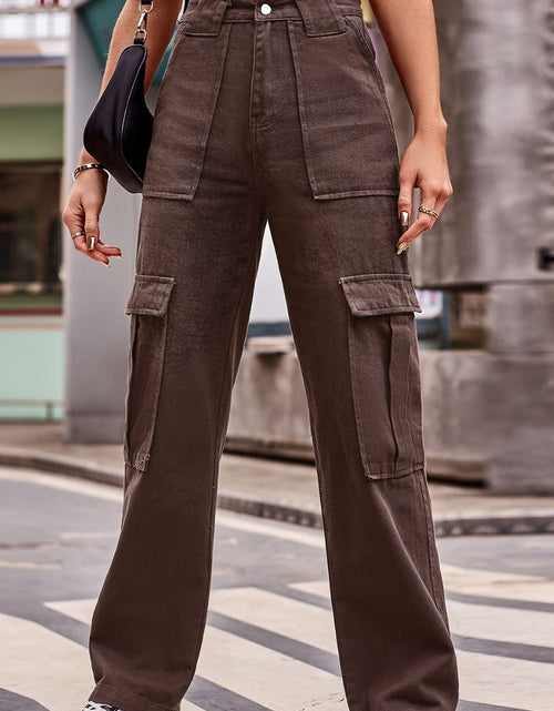 Load image into Gallery viewer, Buttoned High Waist Loose Fit Jeans
