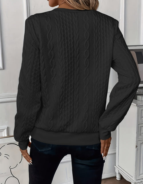 Load image into Gallery viewer, Texture Half Zip Long Sleeve Sweatshirt
