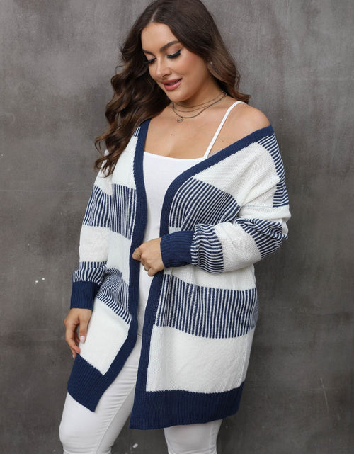 Load image into Gallery viewer, Plus Size Open Front Long Sleeve Cardigan
