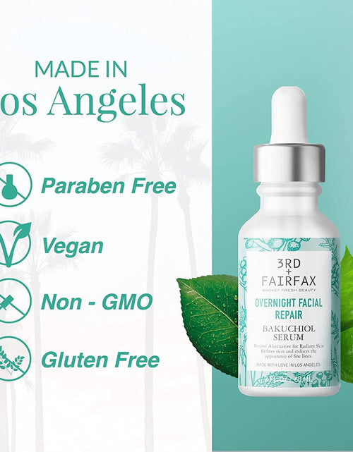 Load image into Gallery viewer, Bakuchiol Overnight Facial Repair Serum by 3rd + Fairfax Beauty, 2oz by  Los Angeles Brands
