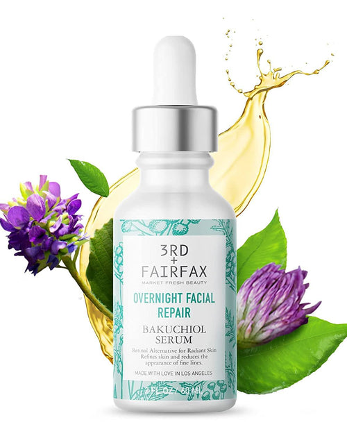 Load image into Gallery viewer, Bakuchiol Overnight Facial Repair Serum by 3rd + Fairfax Beauty, 2oz by  Los Angeles Brands
