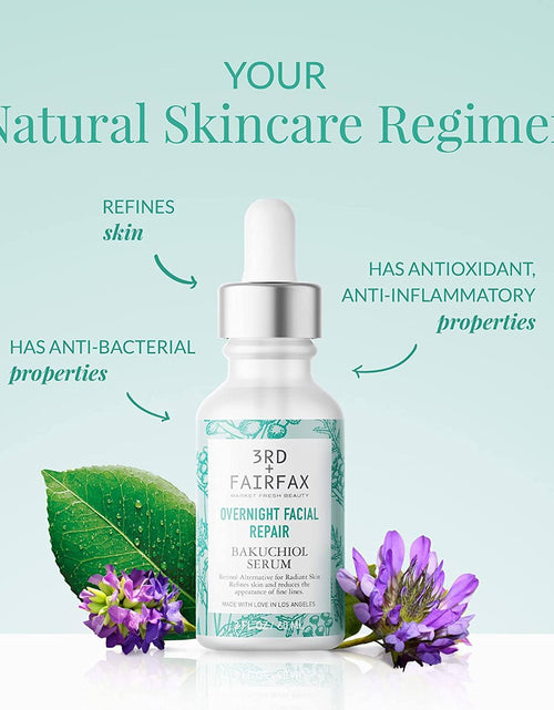 Load image into Gallery viewer, Bakuchiol Overnight Facial Repair Serum by 3rd + Fairfax Beauty, 2oz by  Los Angeles Brands
