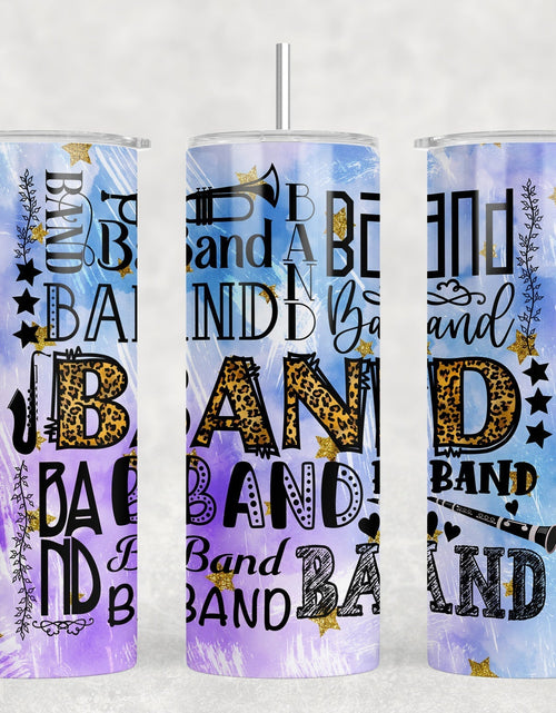 Load image into Gallery viewer, Band - 20 oz Steel Skinny Tumbler - Optional Blue Tooth Speaker - Speaker Color will Vary by Rowdy Ridge Co
