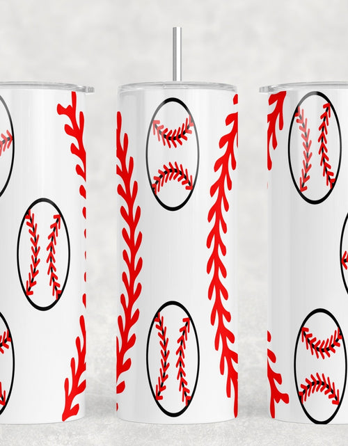 Load image into Gallery viewer, Baseball|Skinny Tumbler|Optional Bluetooth Speaker| Speaker Color Varies by Rowdy Ridge Co

