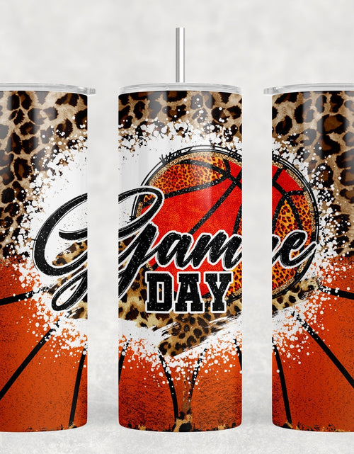 Load image into Gallery viewer, Basketball Game Day|Skinny Tumbler|Optional Bluetooth Speaker| Speaker Color Varies by Rowdy Ridge Co
