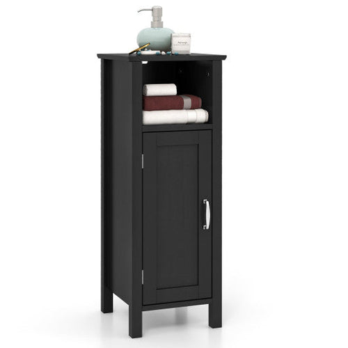 Load image into Gallery viewer, Bathroom Storage Organizer with 2-Tier Cabinet-Black
