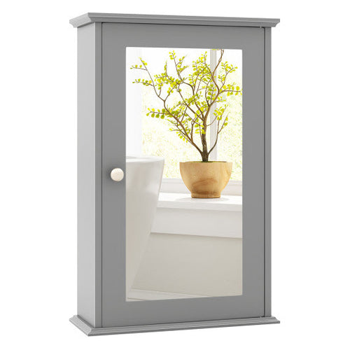 Load image into Gallery viewer, Bathroom Wall Cabinet with Single Mirror Door-Gray
