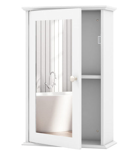 Bathroom Wall Cabinet with Single Mirror Door