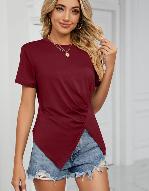 Load image into Gallery viewer, Ruched Hem Detail Crewneck T-Shirt
