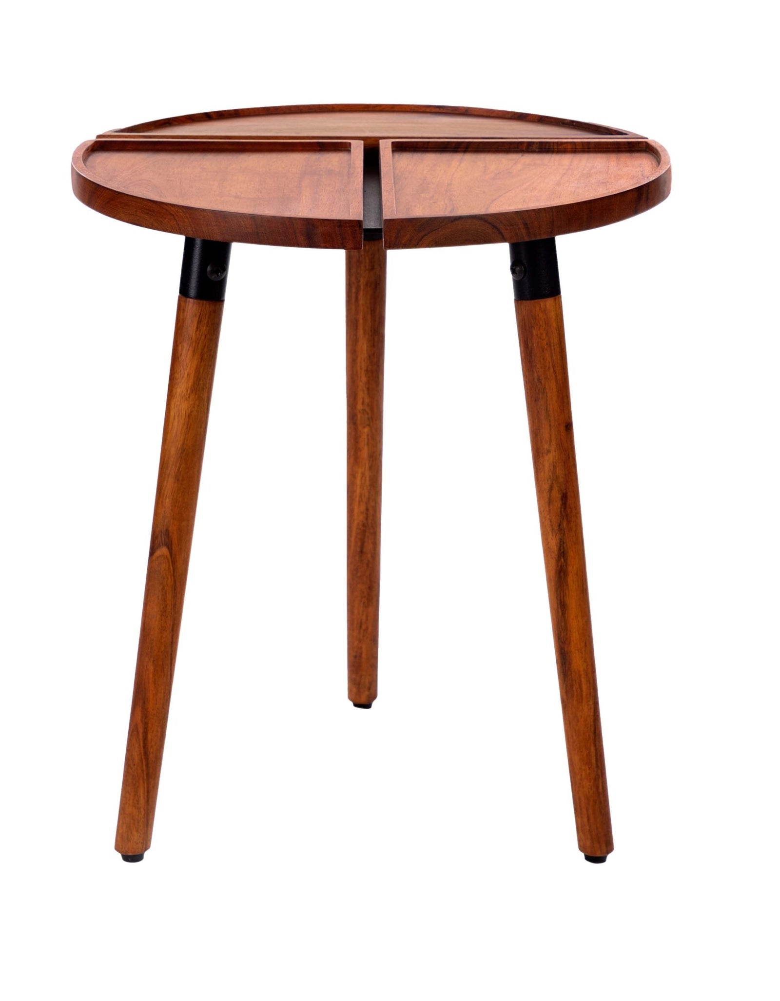 Round Acacia Wood Side Accent Table by Blak Hom