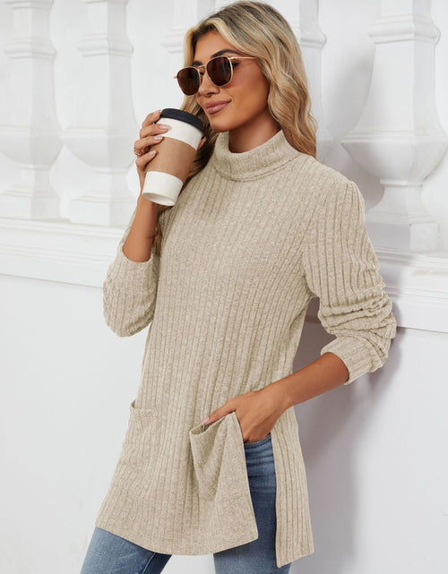 Load image into Gallery viewer, Slit Mock Neck Long Sleeve T-Shirt
