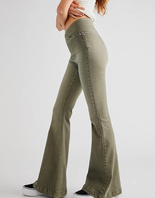 Load image into Gallery viewer, Asymmetric Waist Flare Jeans
