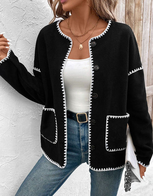 Load image into Gallery viewer, Perfee Pocketed Contrast Button Up Jacket
