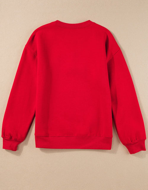 Load image into Gallery viewer, Valentine’s Day XOXO Round Neck Drop Shoulder Sweatshirt
