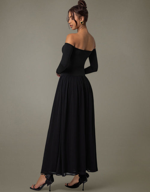 Load image into Gallery viewer, Off Shoulder Long Sleeve Maxi Dress
