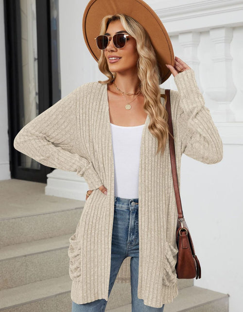 Load image into Gallery viewer, Pocketed Open Front Long Sleeve Cardigan
