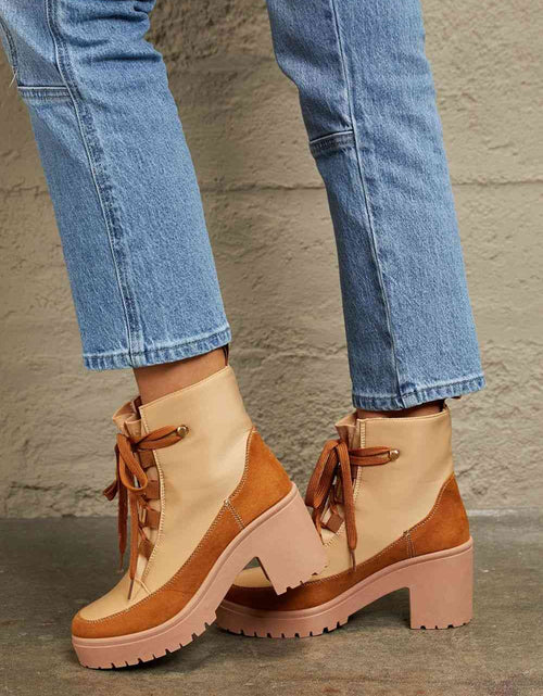 Load image into Gallery viewer, East Lion Corp Lace Up Lug Booties
