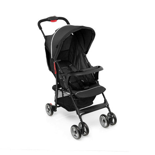 Load image into Gallery viewer, Toddler Travel Stroller for Airplane with Canopy and Adjustable Backrest-Black
