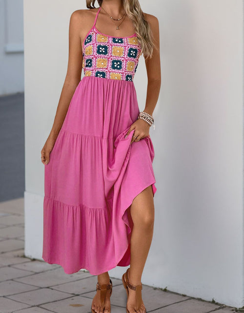 Load image into Gallery viewer, Perfee Printed Halter Neck Tiered Midi Dress
