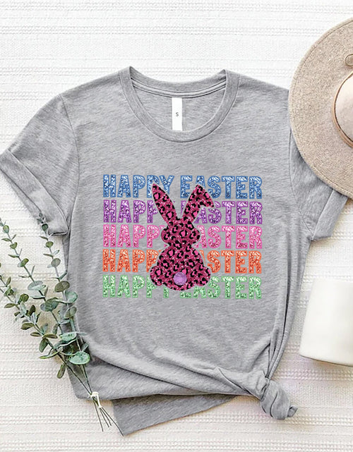 Load image into Gallery viewer, HAPPY EASTER Round Neck Short Sleeve T-Shirt
