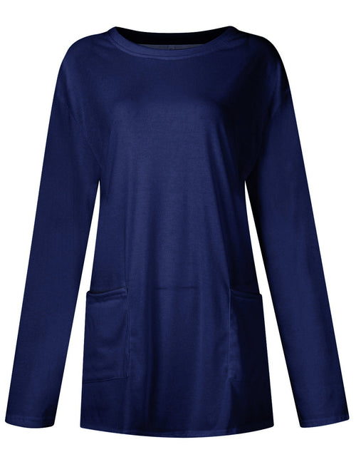 Load image into Gallery viewer, Full Size Pocketed Round Neck Long Sleeve T-Shirt
