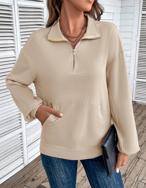 Load image into Gallery viewer, Perfee Half Zip Sweatshirt with Pocket
