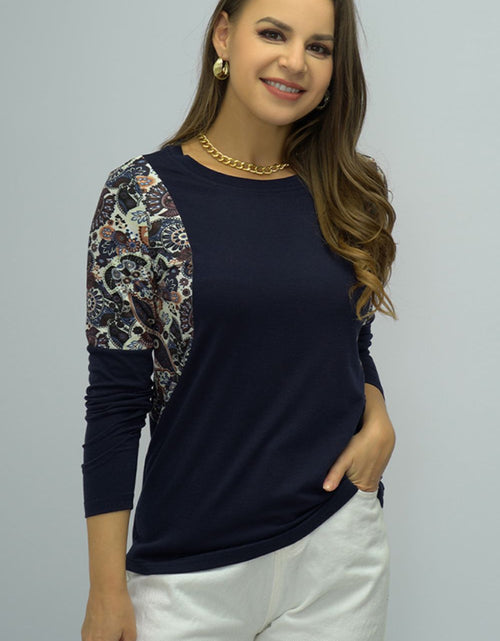 Load image into Gallery viewer, Shiny Round Neck Printed Shoulder Tee
