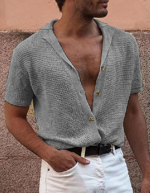 Load image into Gallery viewer, Men's Full Size Button Down Short Sleeve Shirt Plus Size
