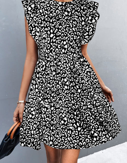 Load image into Gallery viewer, Leopard Round Neck Mini Dress
