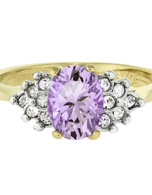 Load image into Gallery viewer, Vintage 1980's Cubic Zirconia Ring with Clear Austrian Crystals 18k Yellow Gold Electroplated by PVD Vintage Jewelry
